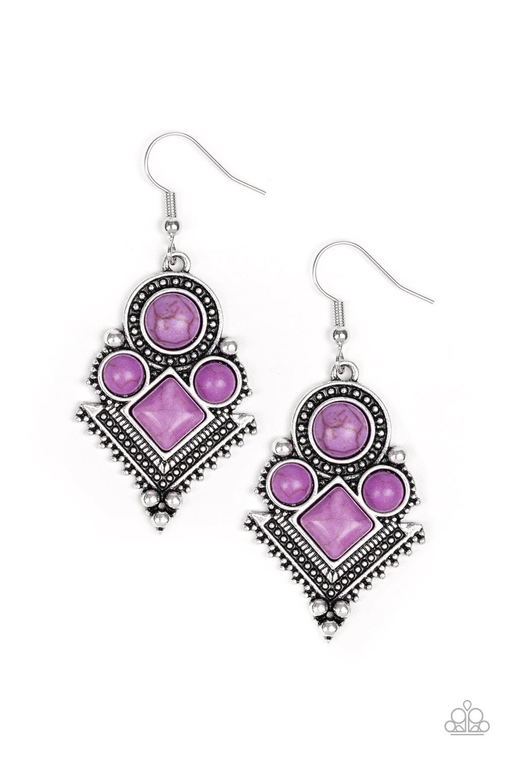 Paparazzi - So Sonoran - Purple Earrings #2060