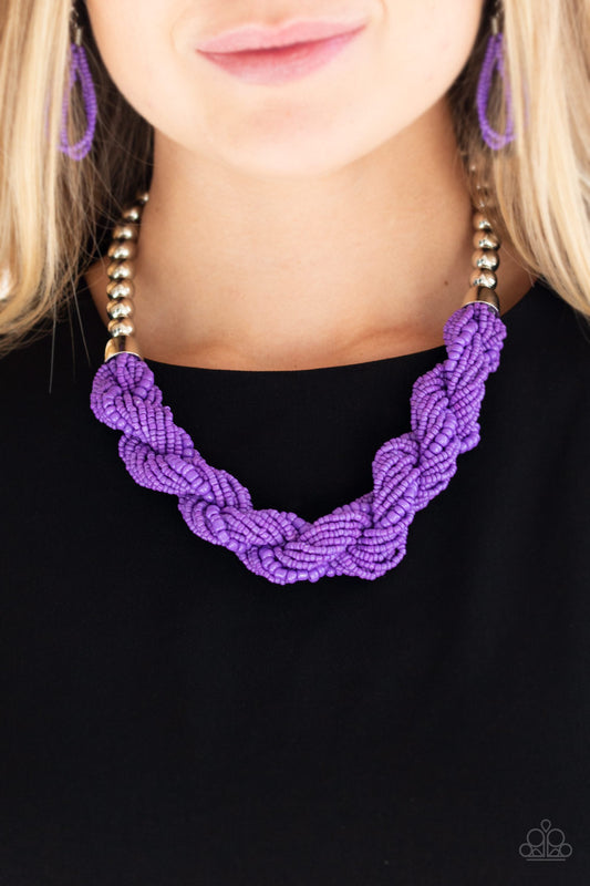 Paparazzi - Savannah Surfin - Purple Necklaces  #1523