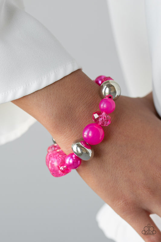 Paparazzi - Ice Ice-Breaker - Pink Bracelets  #1187