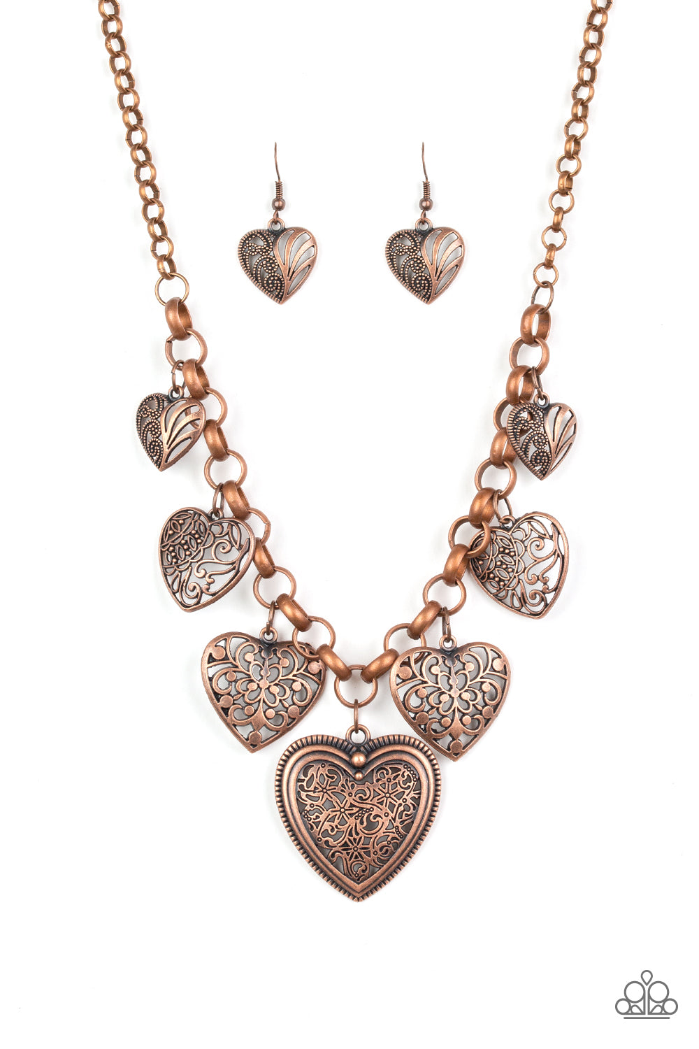 Paparazzi - Love Lockets - Copper Necklace  #0277