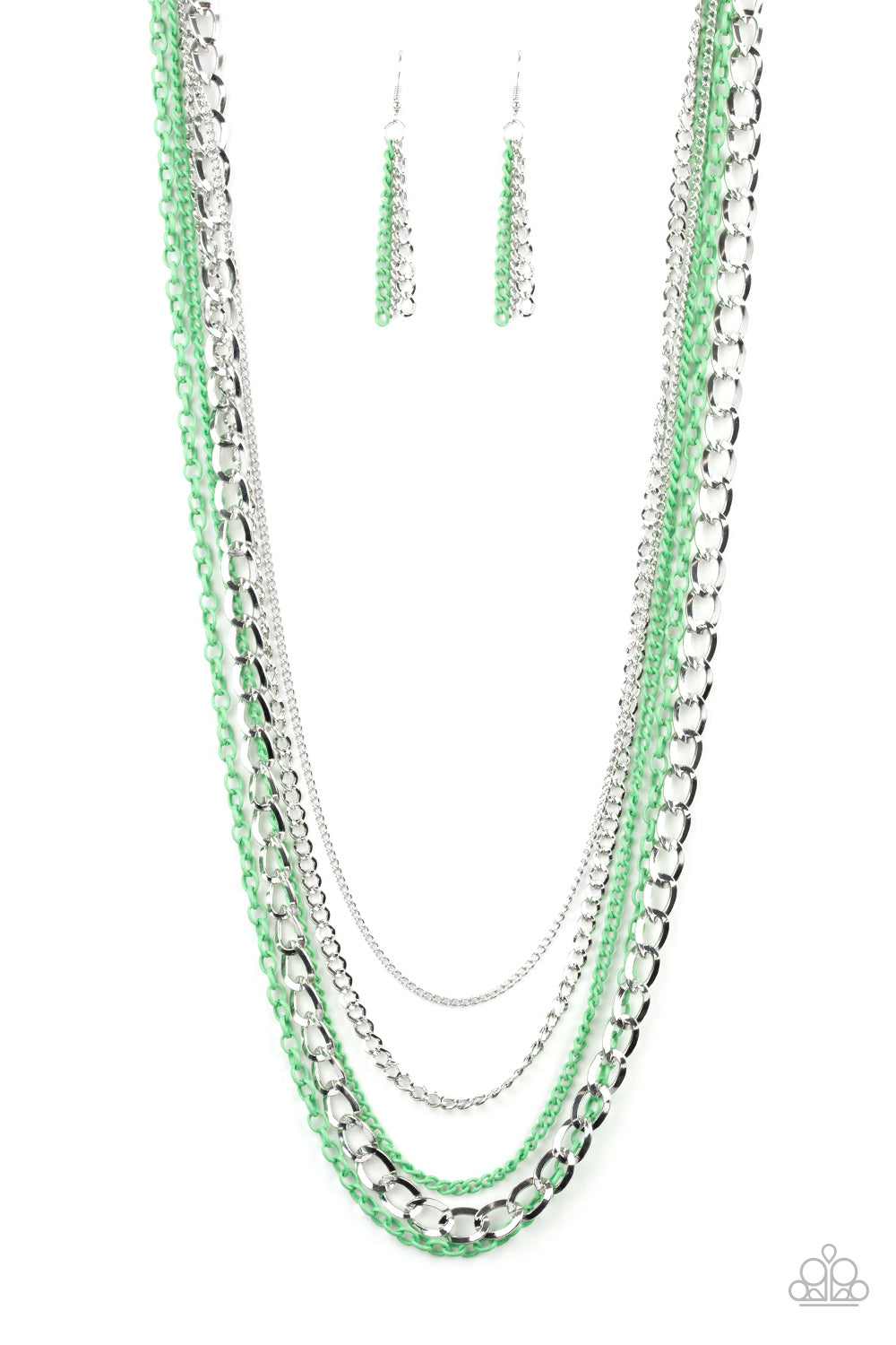 Paparazzi - Industrial Vibrance - Green Necklaces  #0188