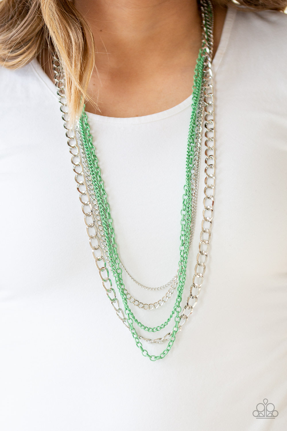 Paparazzi - Industrial Vibrance - Green Necklaces  #0188