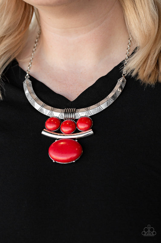 Paparazzi Accessories - Commander In CHIEFETTE - Red Necklace  #0198