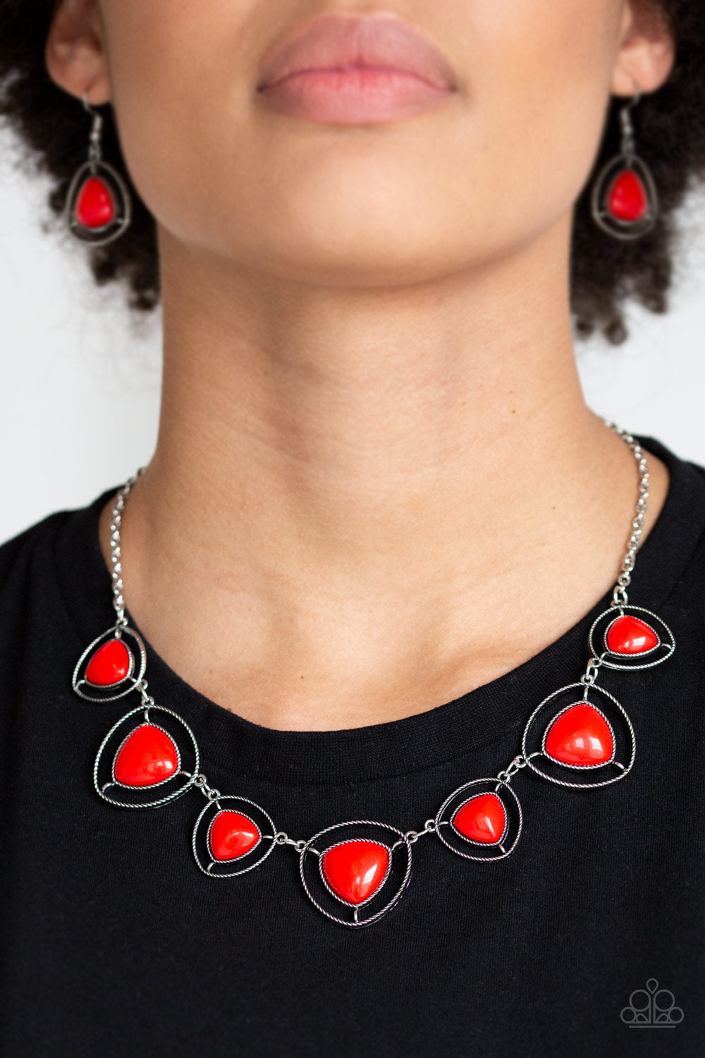 Paparazzi - Make A Point - Red Necklace  #0223