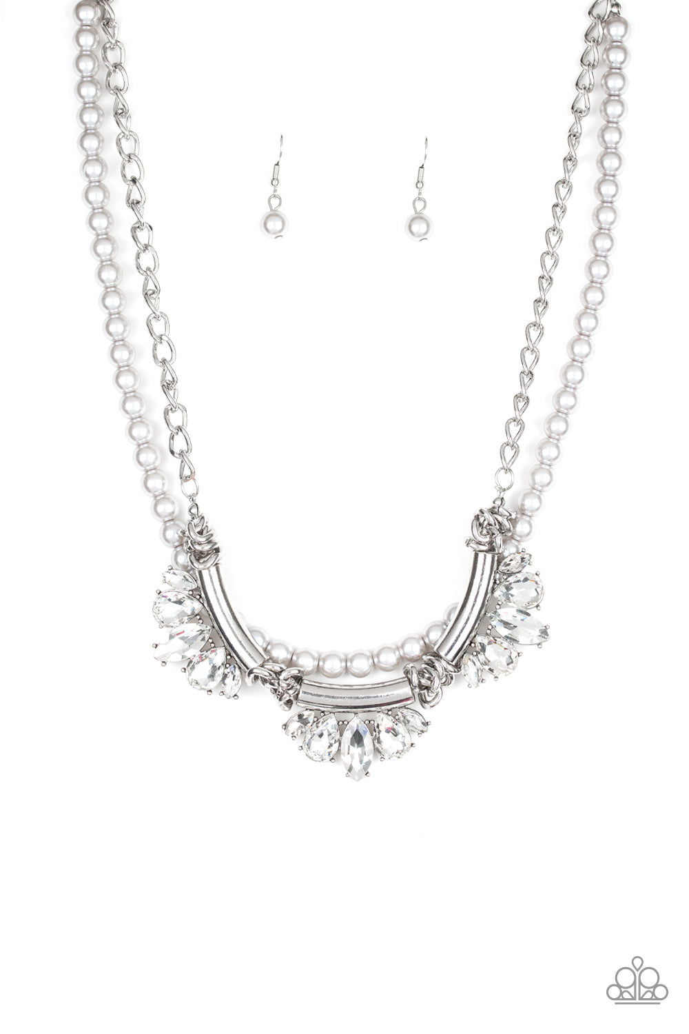 Paparazzi Accessories - Bow Before The Queen - Silver Necklace  #0037