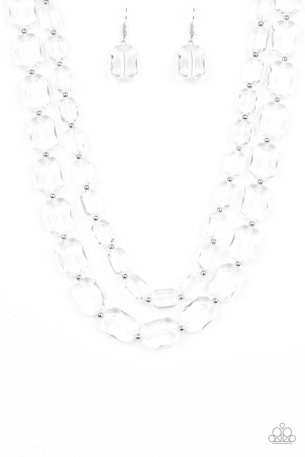 Paparazzi - Ice Bank - White Necklace  #1627