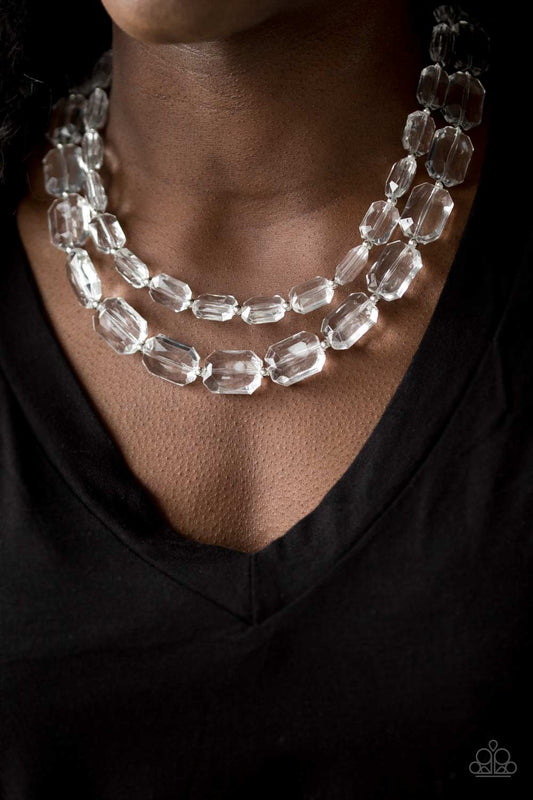 Paparazzi - Ice Bank - White Necklace  #1627