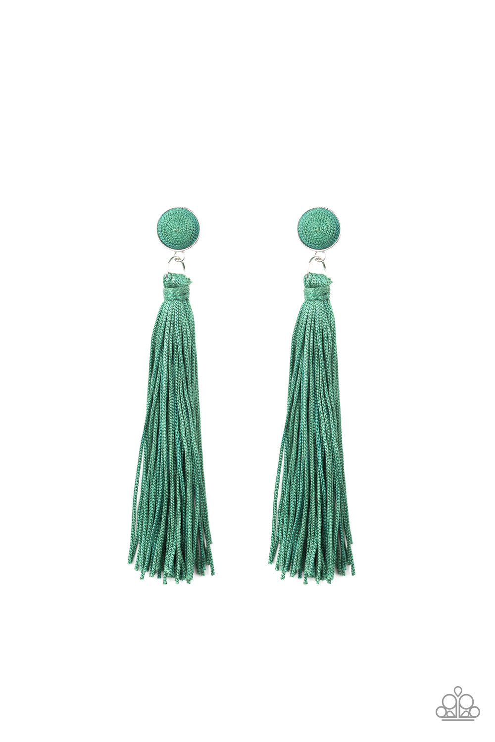 Paparazzi - Tightrope Tassel - Green Earrings O/D #086