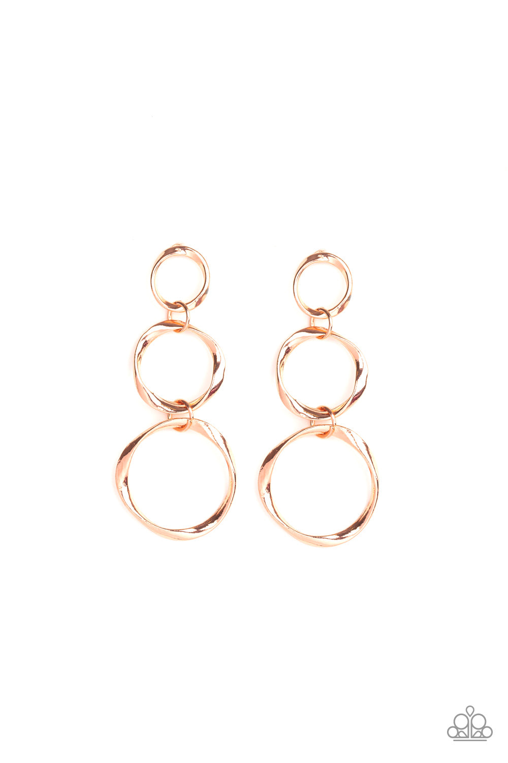 Paparazzi - Three Ring Radiance - Copper Earrings O/D C #1