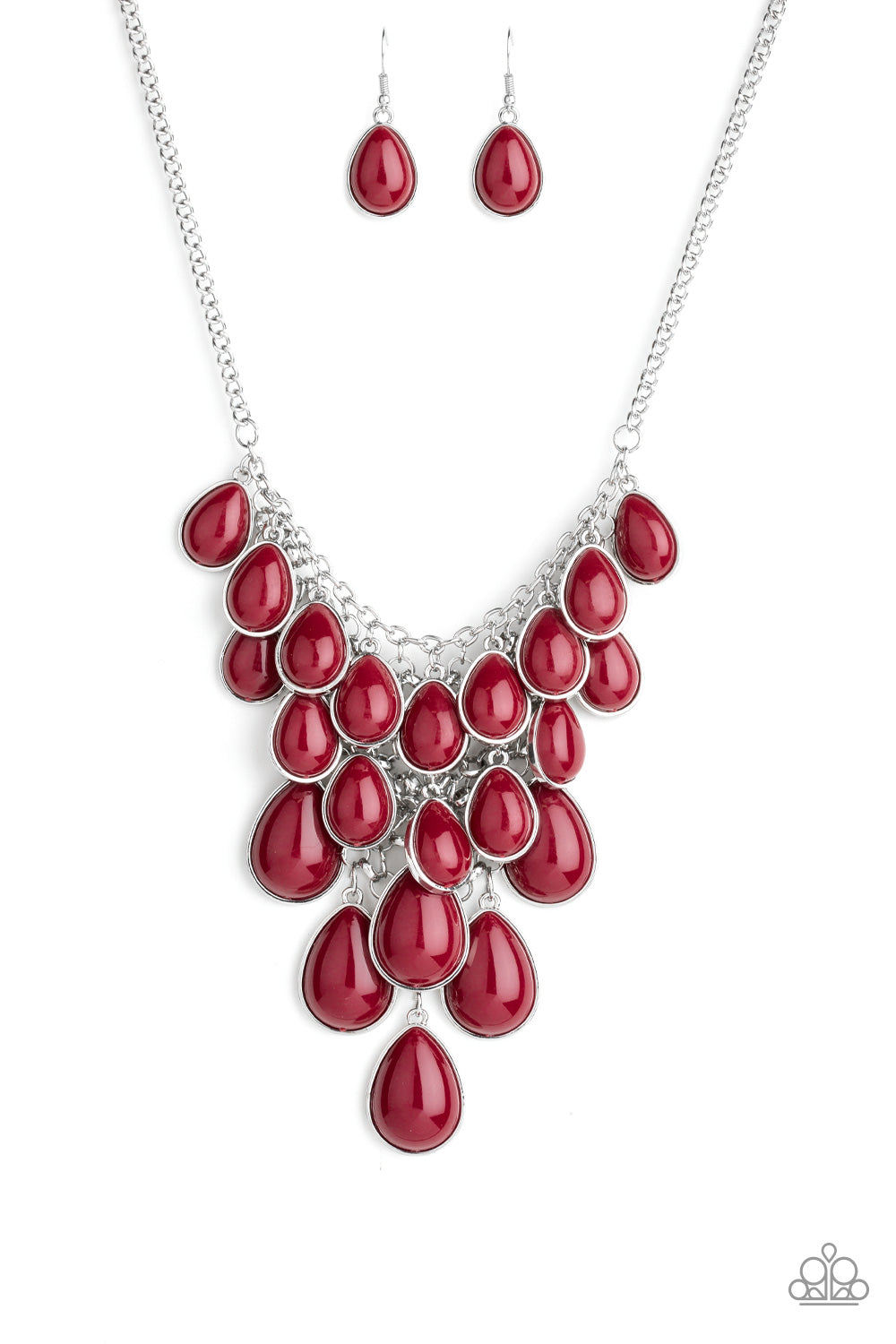 Paparazzi Accessories Products Shop Til You TEARDROP -Red Necklace #0066