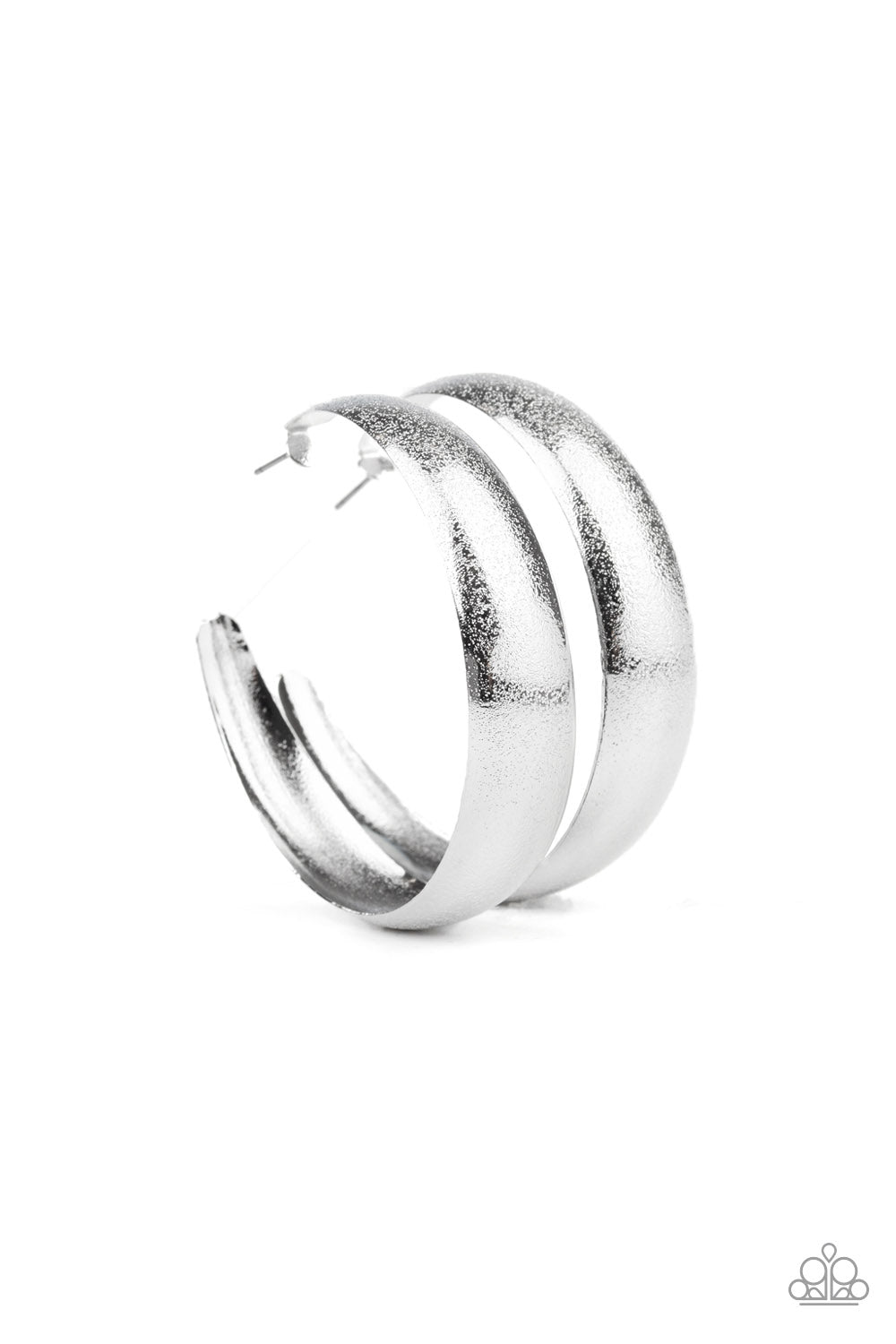 Paparazzi - HOOPS! I Did It Again - Silver Earring  #1869