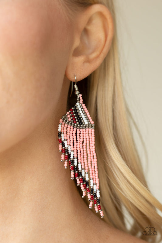 Paparazzi - Bodaciously Bohemian - Orange Earrings #0718