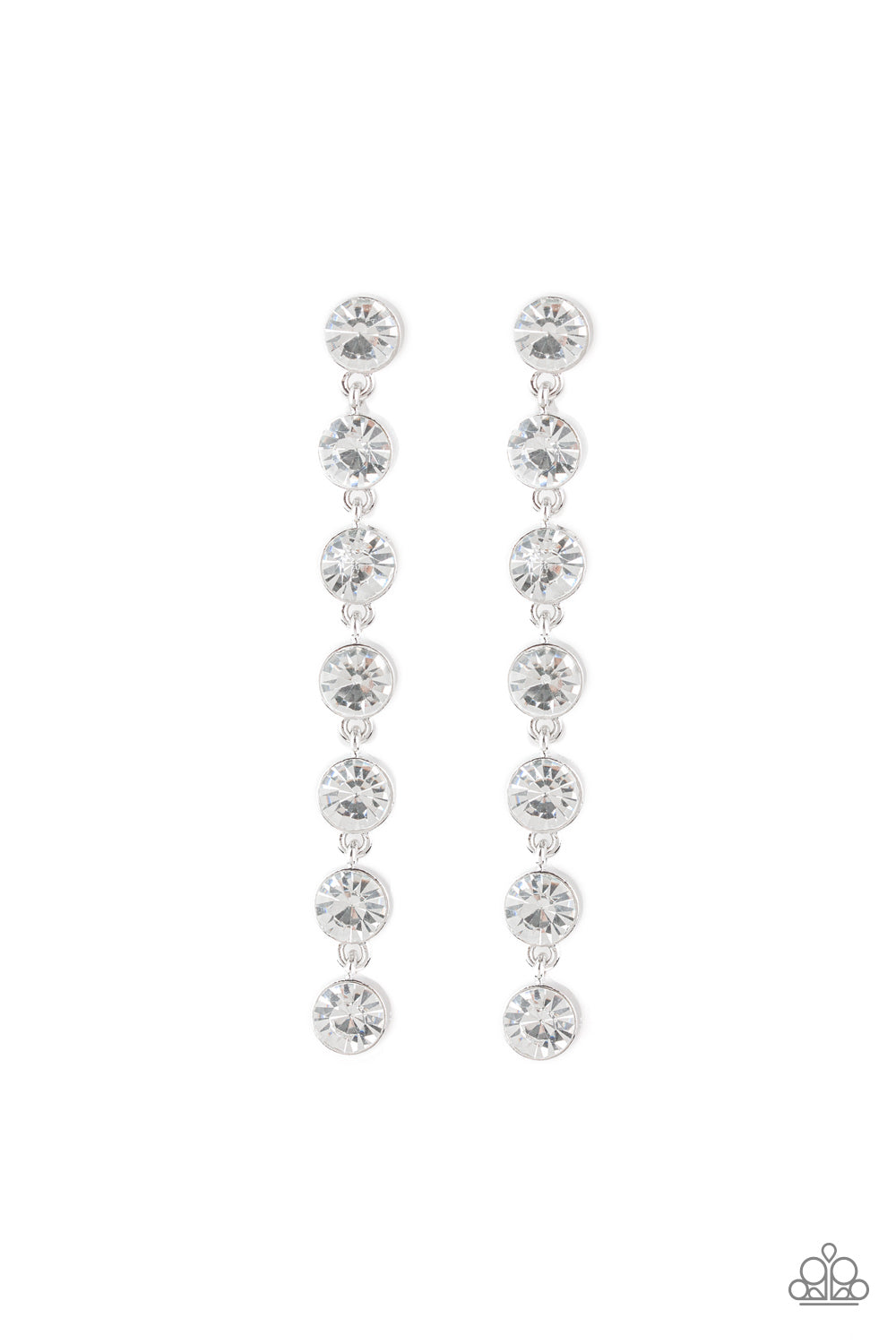 Paparazzi - Dazzling Debonair - White Earrings O/D #1019