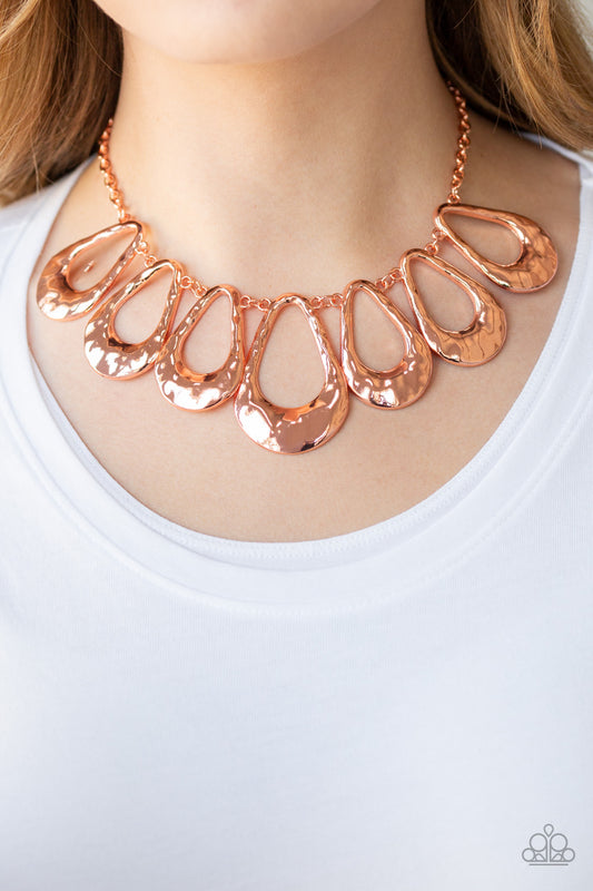 Paparazzi - Teardrop Envy - Copper Necklaces #0228