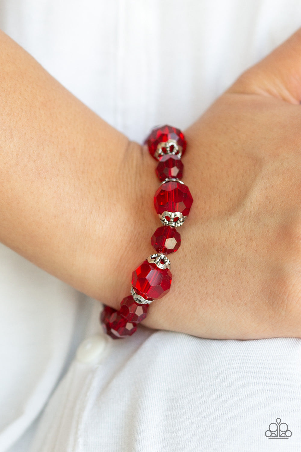 Paparazzi - Crystal Collision - Red Bracelets