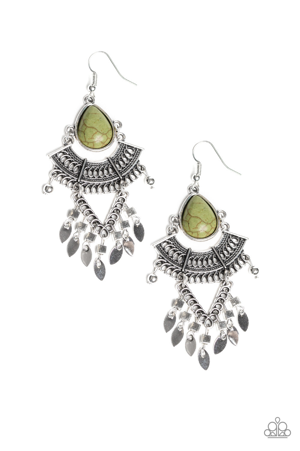 Paparazzi - Vintage Vagabond - Green Earrings #1934