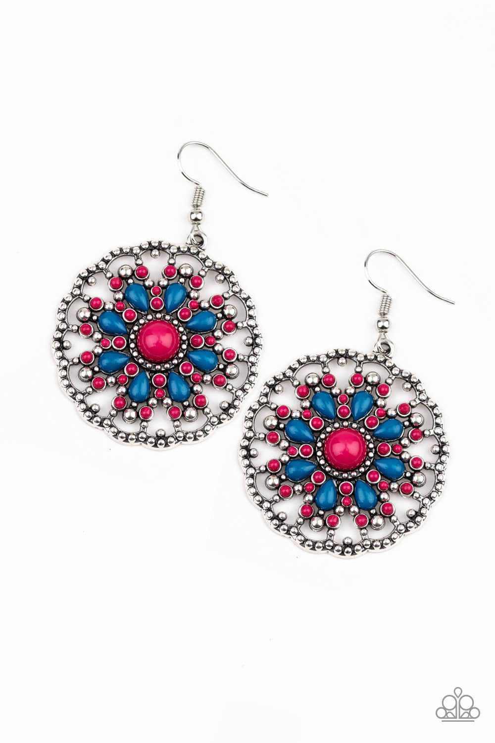 Paparazzi - Mardi Gras Garden - Pink Earrings  #1288