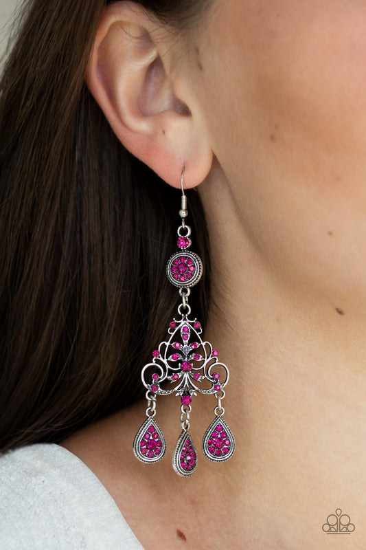 Paparazzi - Royal Renovation - Pink Earrings O/D #46