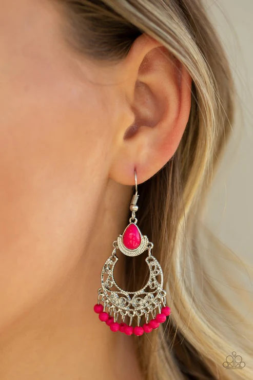 Paparazzi - Colorful Colada - Pink Earrings O/D #093