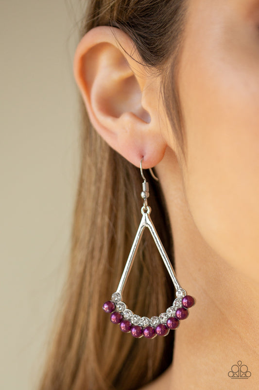 Paparazzi - Top to Bottom - Purple Earrings