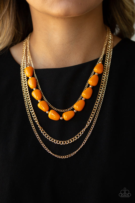 Paparazzi - Trend Status - Orange Necklace  #0422