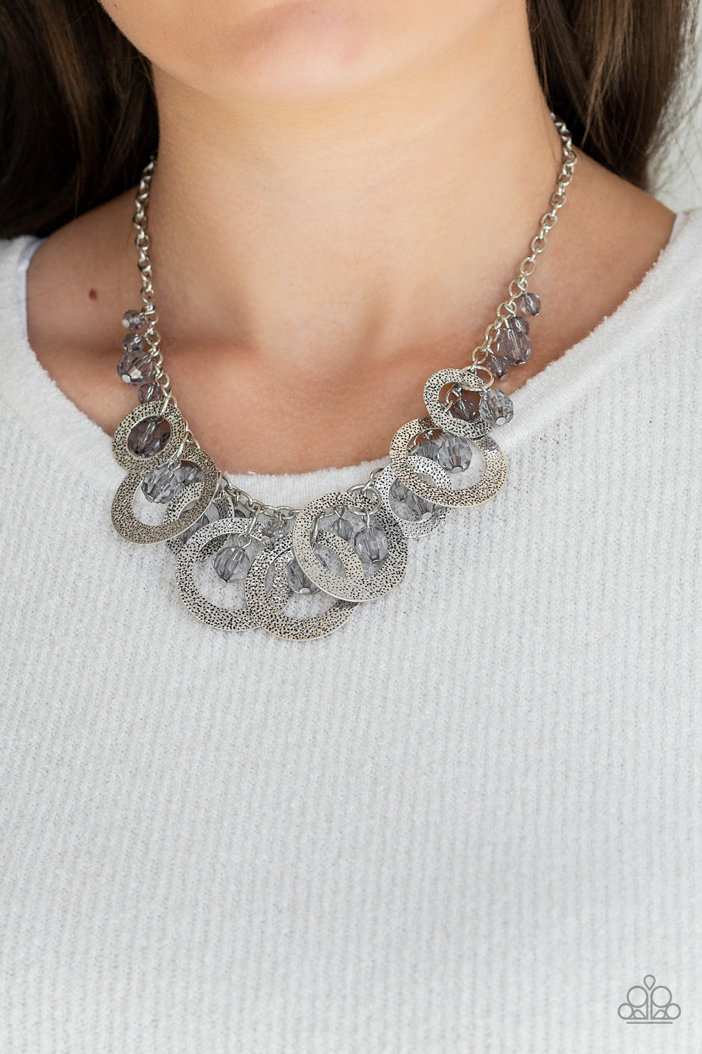 Paparazzi - Turn It Up - Silver Necklace  #1694