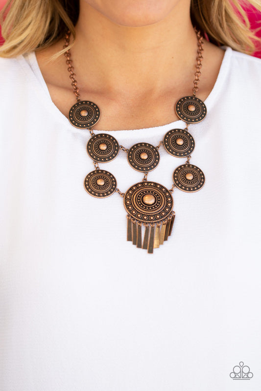 Paparazzi Accessories - Modern Medalist - Copper Necklace #0034