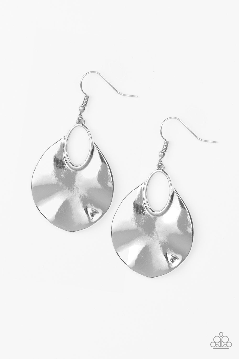 Paparazzi - Ruffled Refinery - Silver Earrings #0753