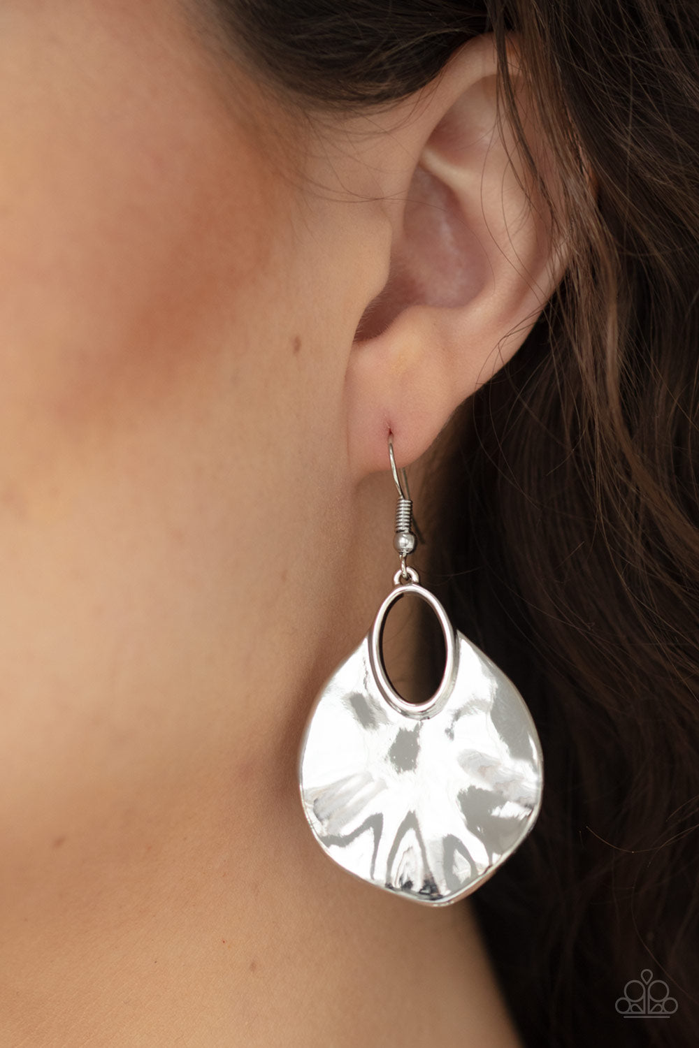 Paparazzi - Ruffled Refinery - Silver Earrings #0753