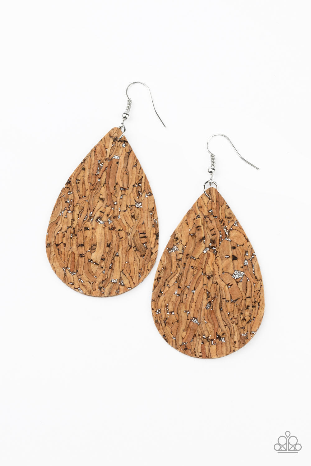 Paparazzi - CORK It Over - Silver Earrings  #0895
