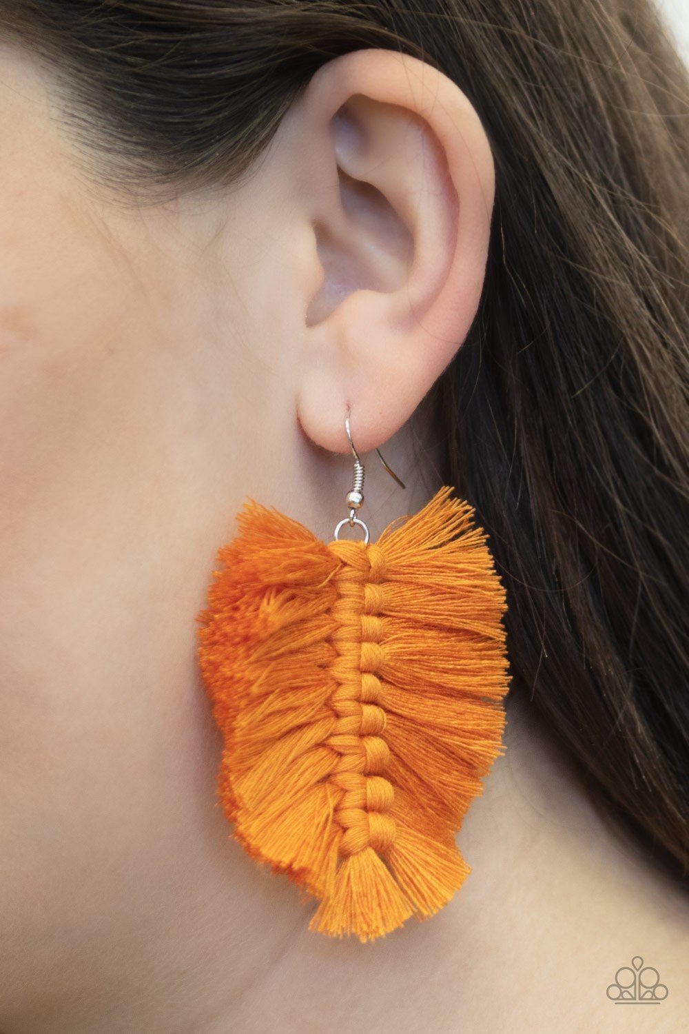 Paparazzi - Knotted Native - Orange Earrings #0766