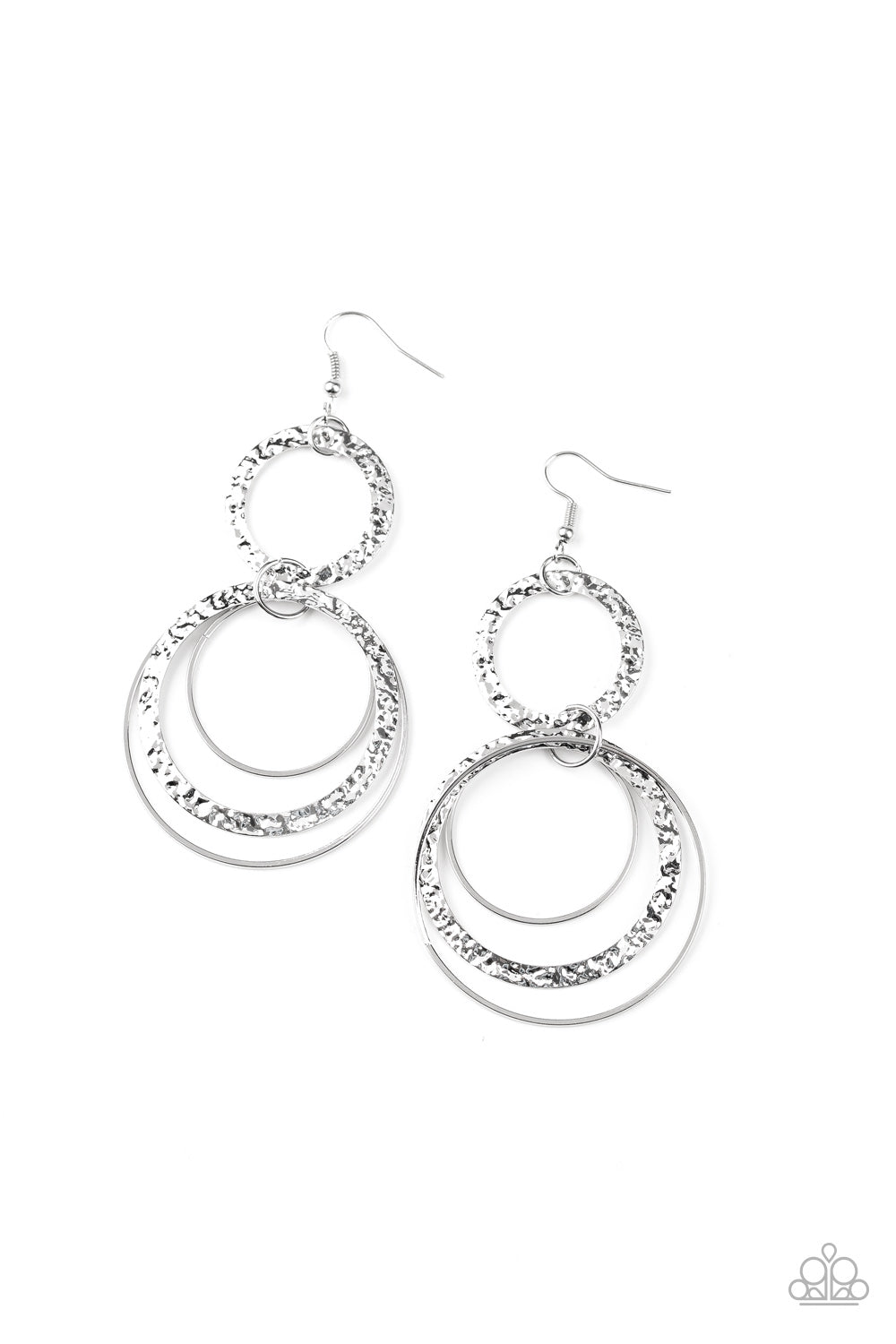 Paparazzi - Eclipsed Edge - Silver Earrings  O/D  #112