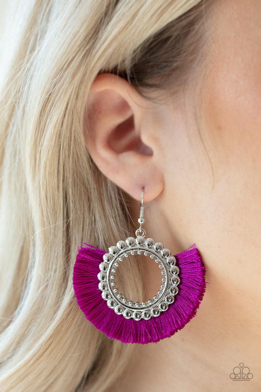 Paparazzi - Fringe Fanatic - Purple Earrings O/D #015