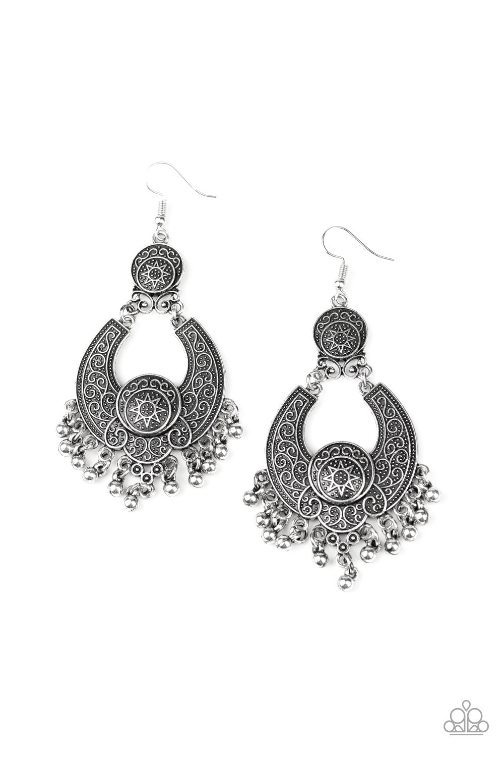 Paparazzi - Sunny Chimes - Silver Earrings  #0903