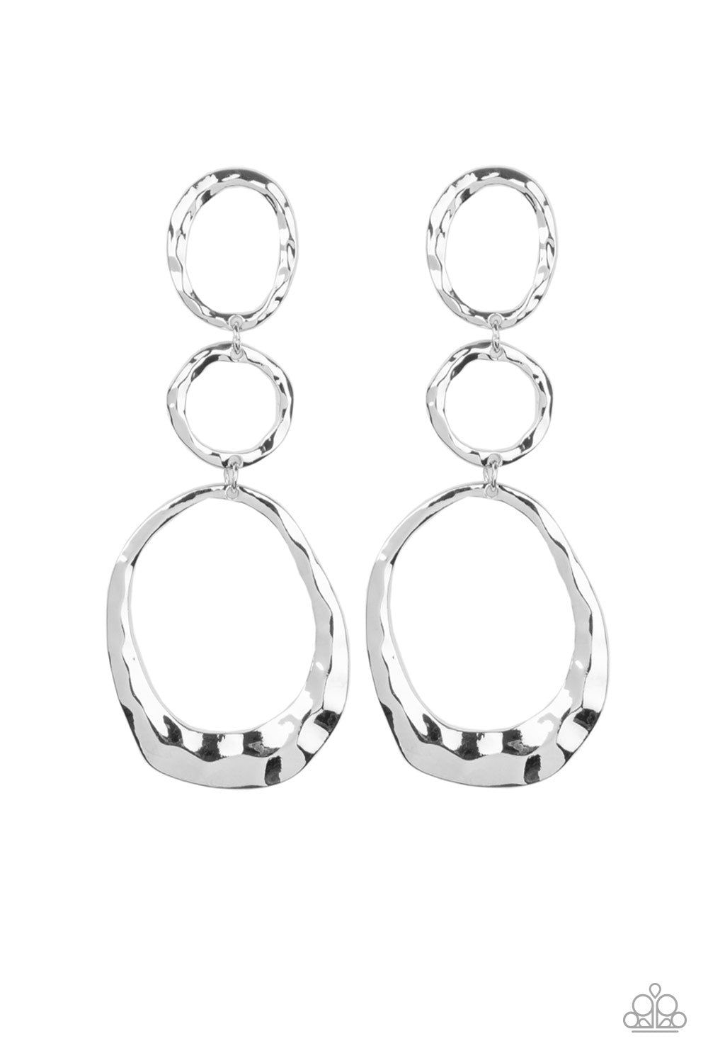 Paparazzi - Radically Rippled - Silver Earrings #1276