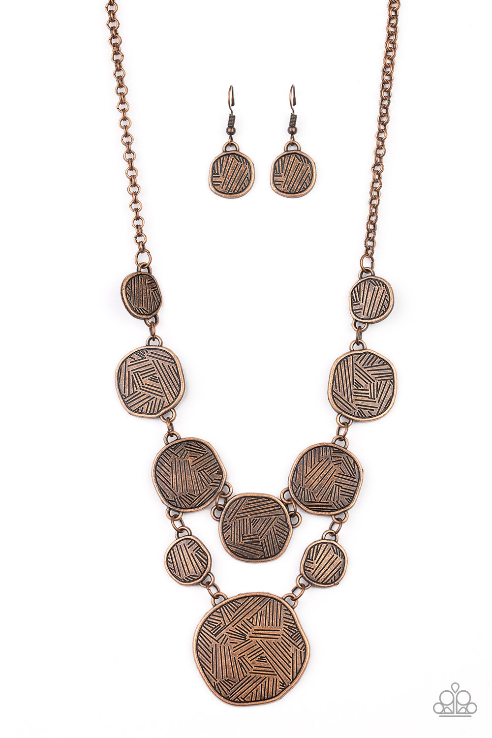 Paparazzi  Metallic Patchwork -Copper Necklace  #1662