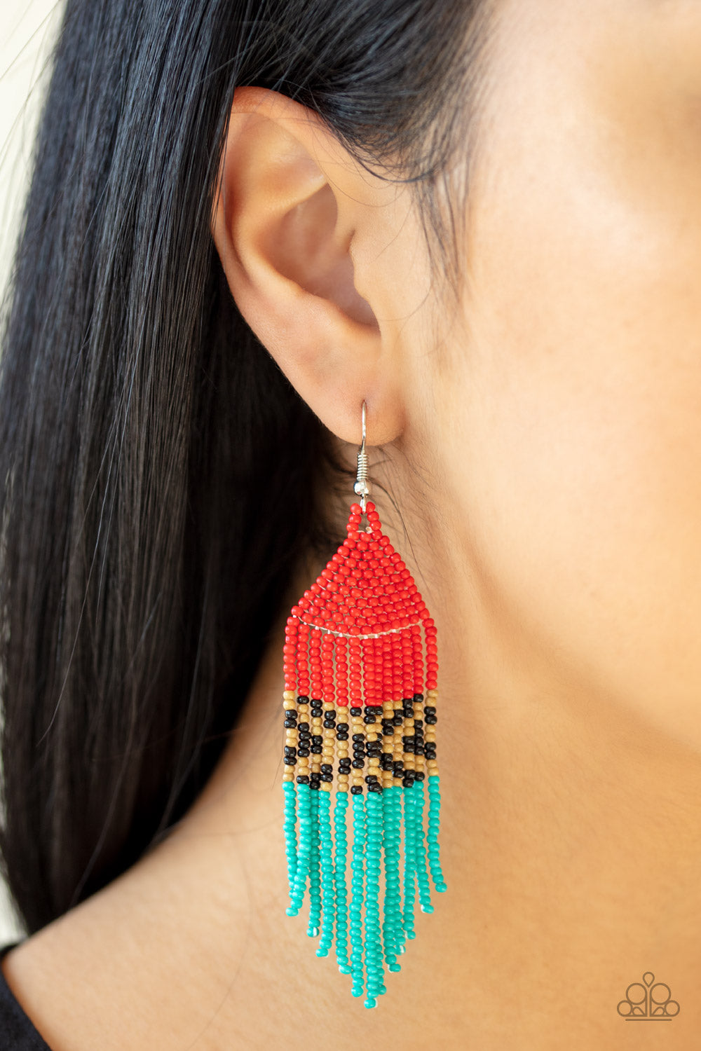 Paparazzi - Beautifully BEADazzling- Red Earrings