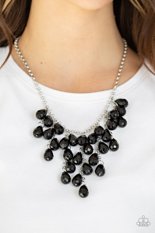 Paparazzi - Serenely Scattered - Black Necklaces #0206