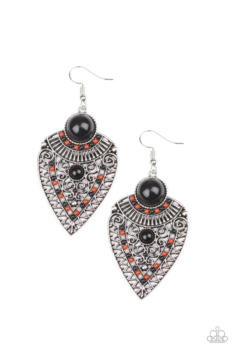 Paparazzi - Tribal Territory - Black Earrings  O/D #077