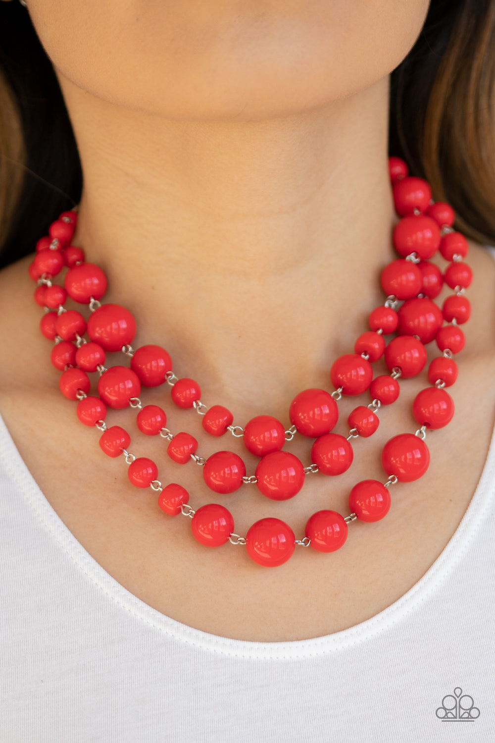 Paparazzi - Everyone Scatter! - Red Necklace  #0360