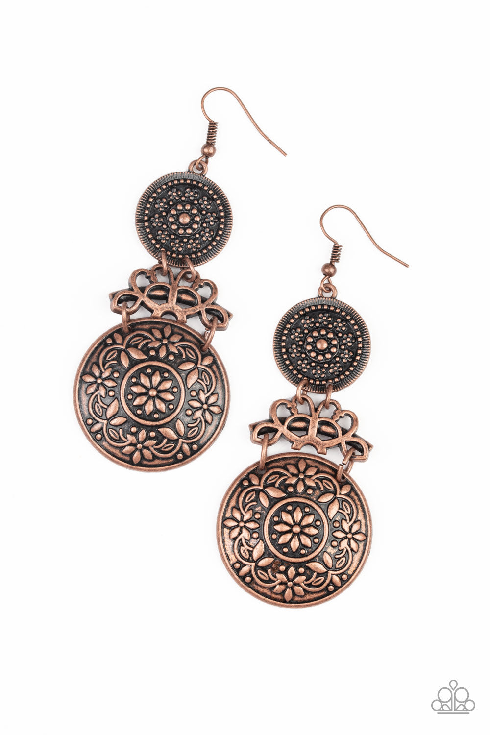 Paparazzi - Garden Adventure - Copper Earrings  #0924