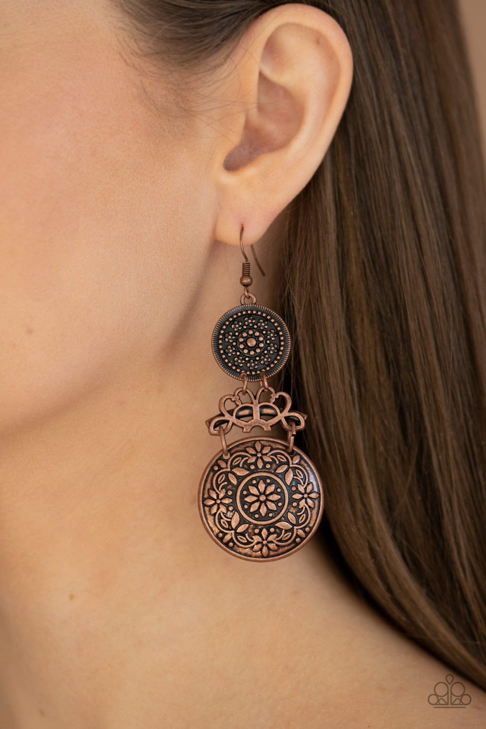 Paparazzi - Garden Adventure - Copper Earrings  #0924