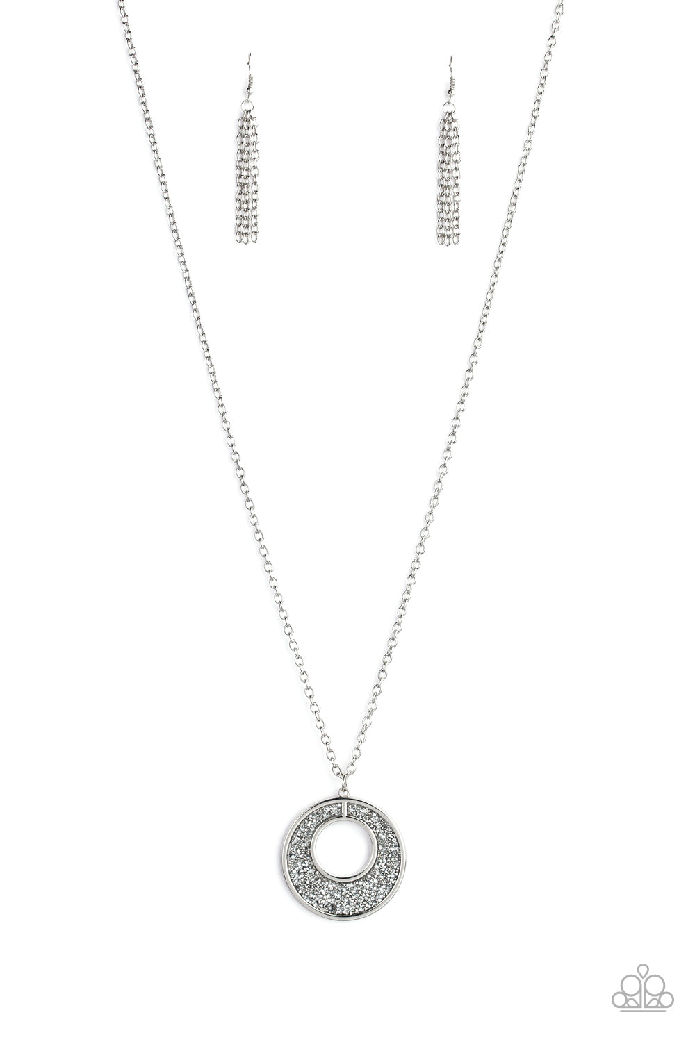 Paparazzi - Glitzy Glow - Silver Necklaces  #1548