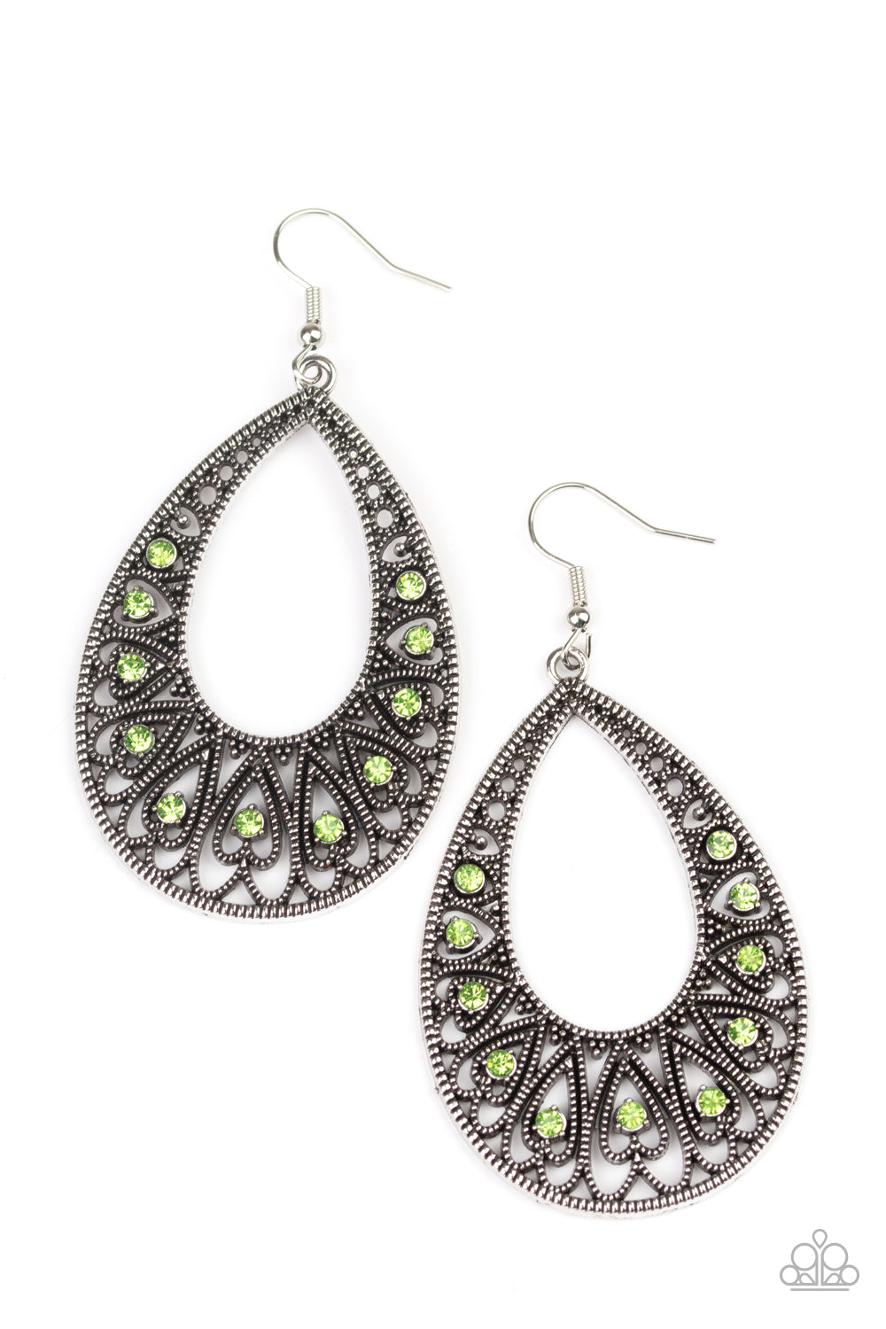 Paparazzi - Love To Be Loved - Green Earrings  #2247