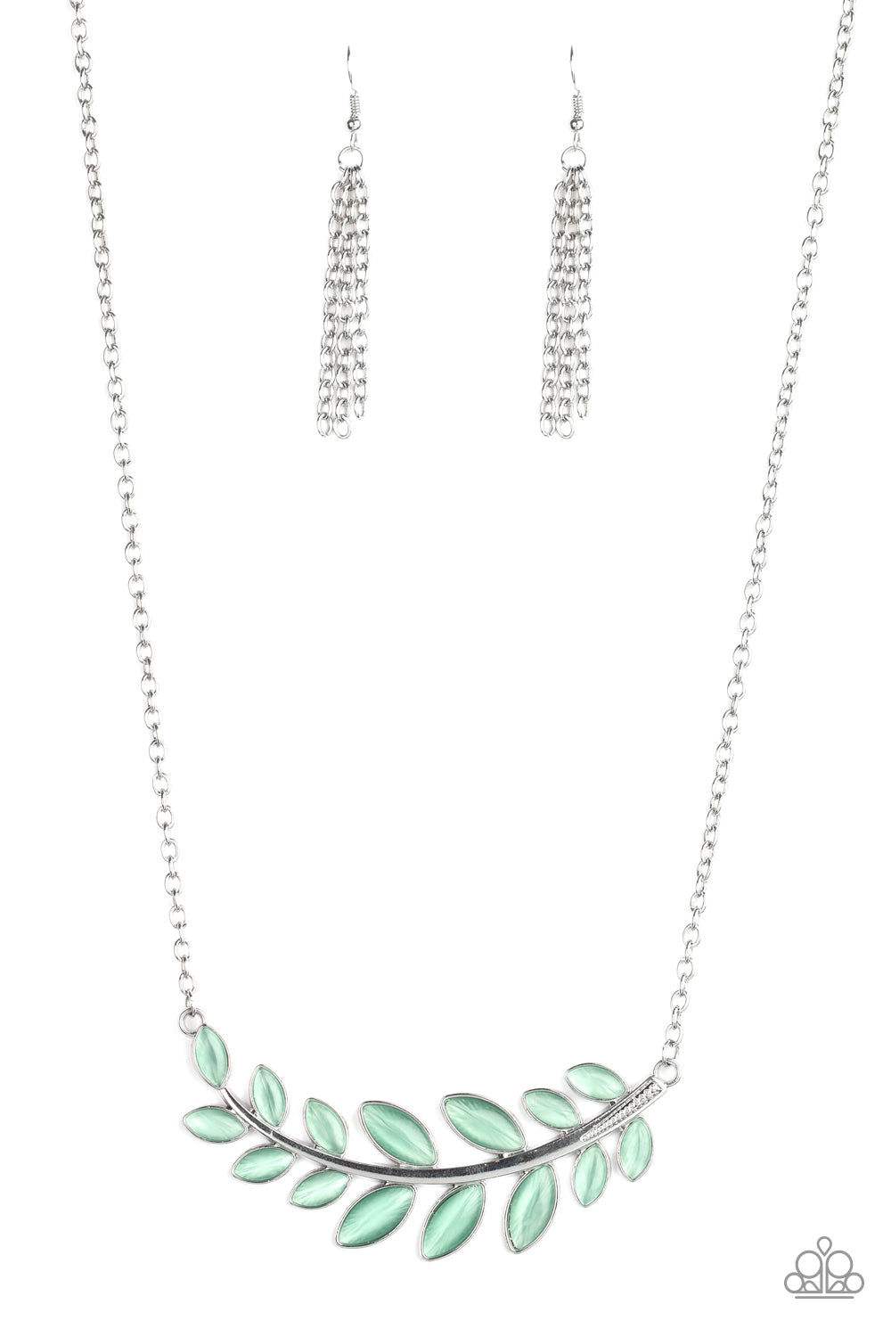 Paparazzi - Frosted Foliage - Green Necklace  #0400