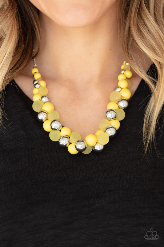 Paparazzi - Bubbly Brilliance - Yellow Necklaces  #1337