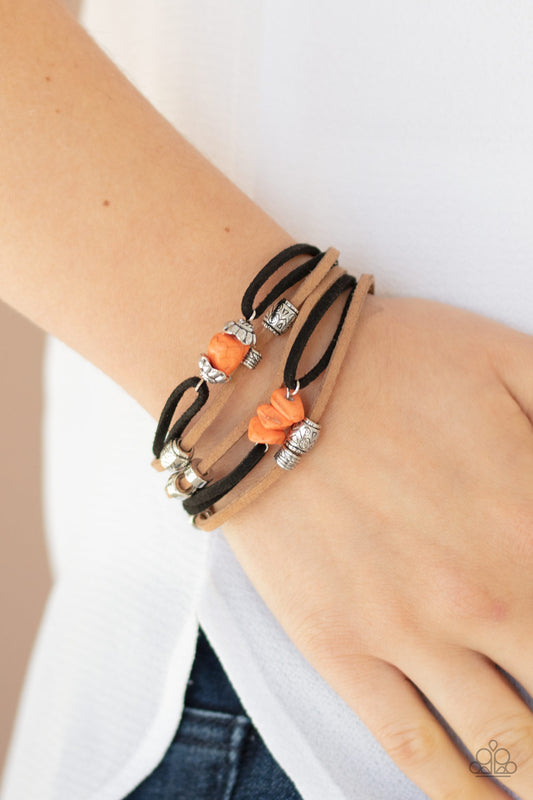 Paparazzi - Rocky Mountain Rebel - Orange Bracelets  #1128