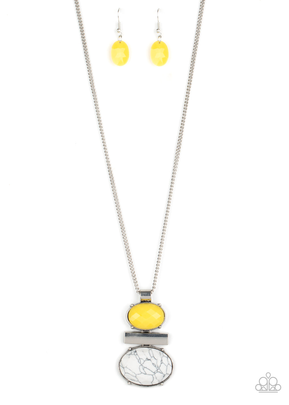 Paparazzi - Finding Balance - Yellow Necklace  #1510