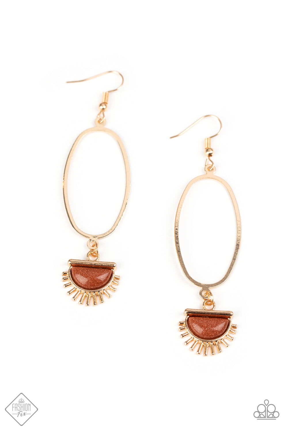 Paparazzi - SOL Purpose - Gold Earrings  #0948