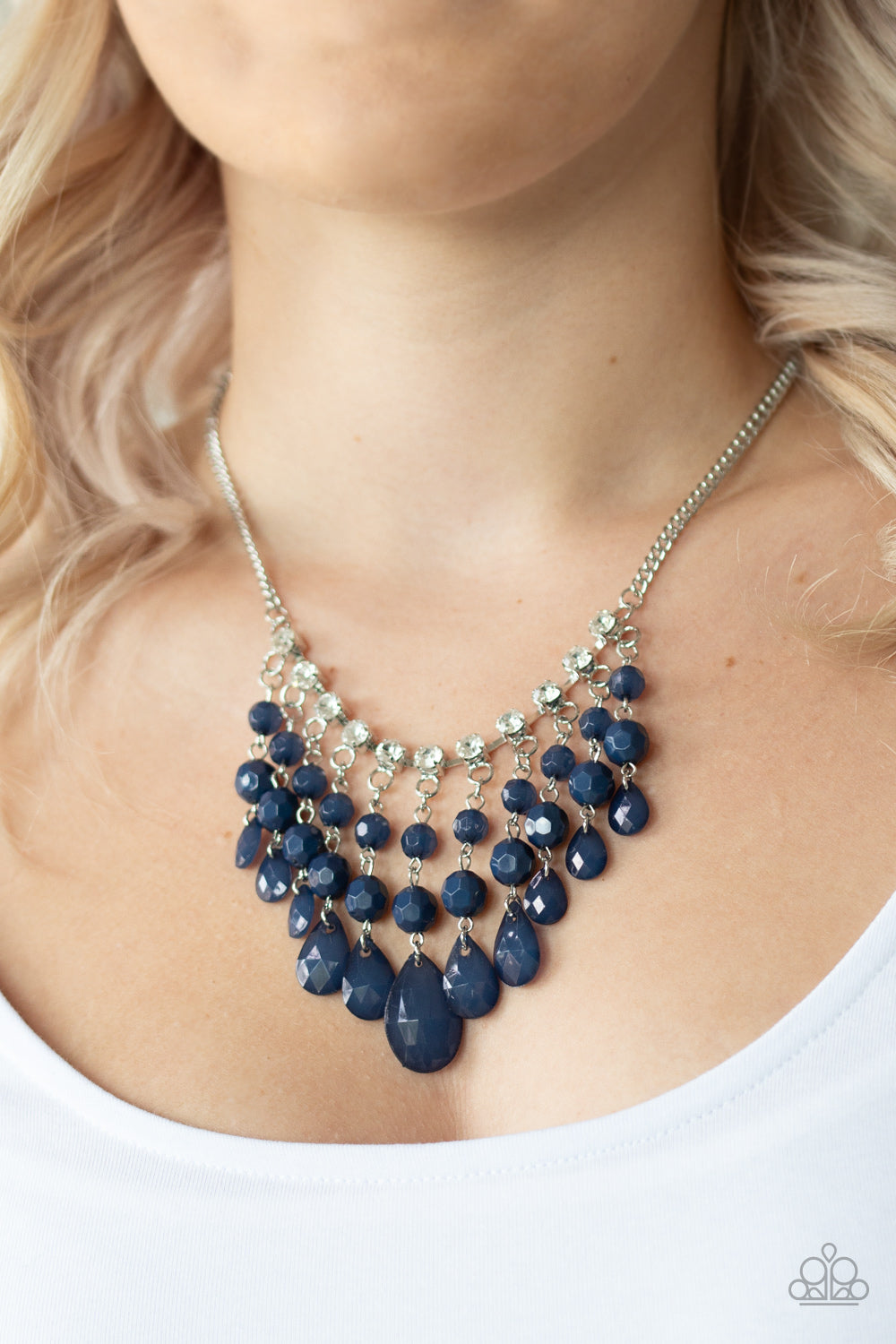 Paparazzi - Social Network - Blue Necklaces  #0253